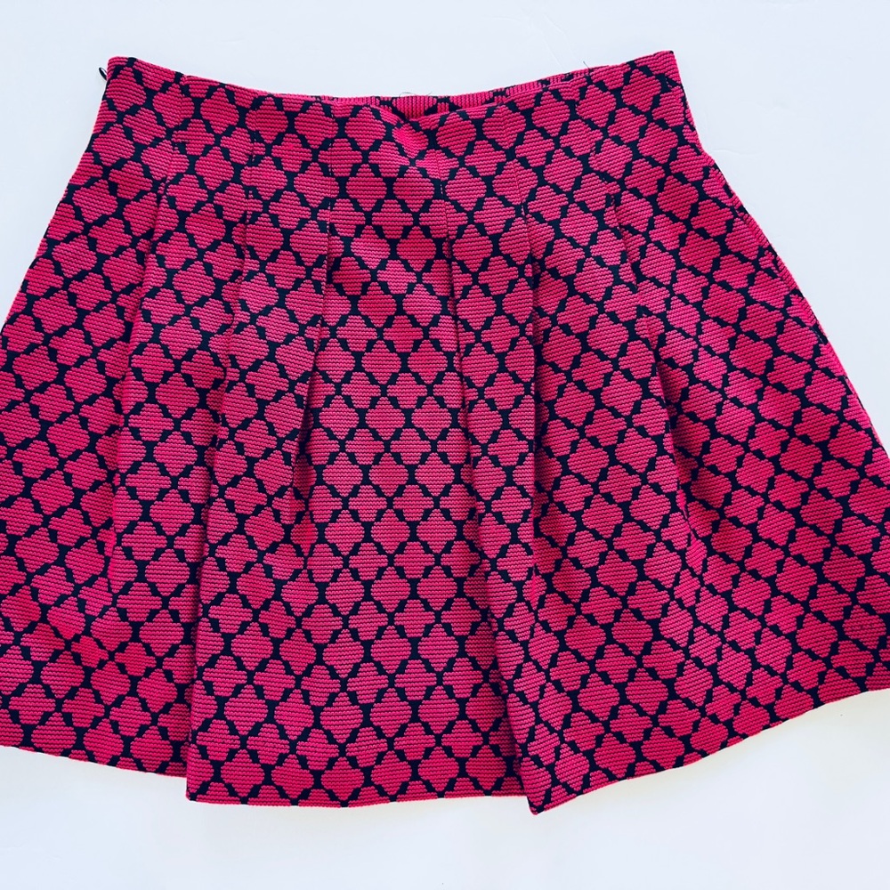 Banana Republic Pink and Black Mini A-Line Skirt